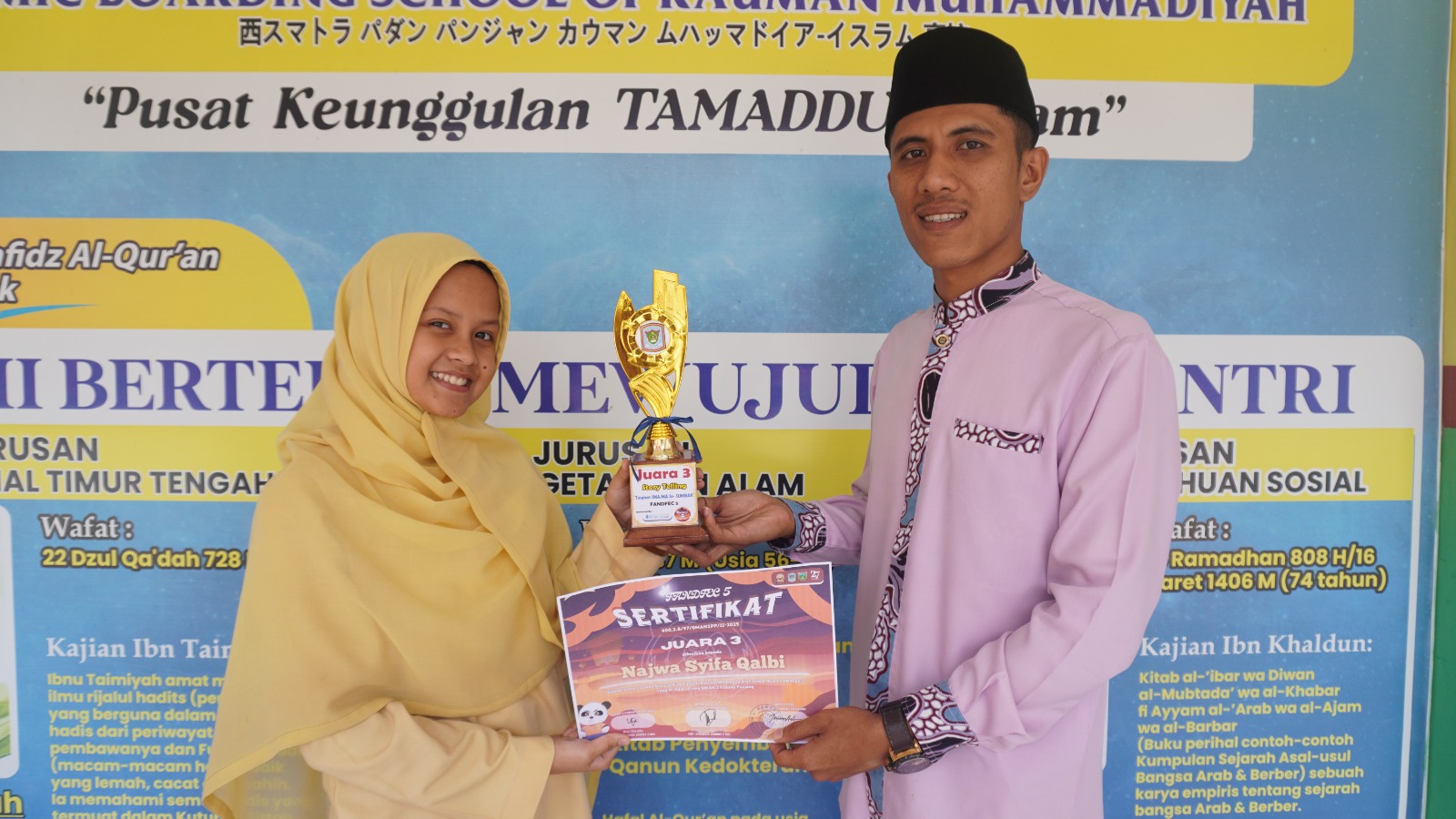 Kiprah Santri KAUMAN Muhammadiyah Padang Panjang Terus Bersinar, Raih Juara 3 di Fandfec 5